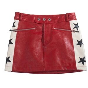 Brand  Forever 21 Faux-leather finish with contrast side stripes  Black star